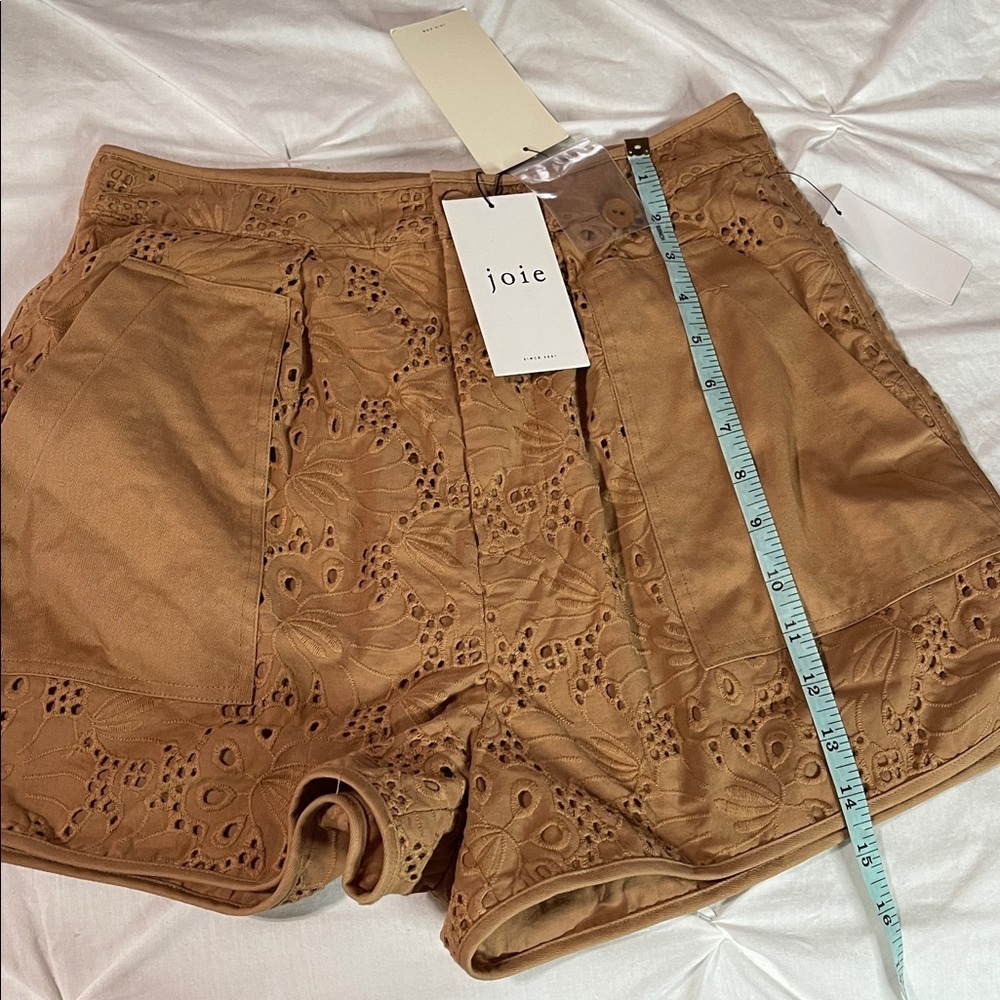 NWT Joie 100% Cotton Lawren Eyelet Tan Shorts - Picture 10 of 11